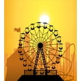 thumbnail image 3 of Ambesonne Ferris Wheel Duvet Cover Set, Amusement Park City, Twin, Mustard Ginger, 3 of 3