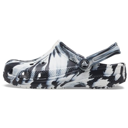 Crocs Kids' Classic Marbled Tie Dye Clog , Black/White, 4 Toddler ...