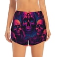 thumbnail image 2 of Salouo Purple-Red Skull Print Women's 2 in 1 Running Shorts Double-Layer Shorts Athletic Workout Gym Yoga Shorts Running Shorts for Women-Large, 2 of 7