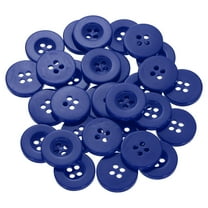 60pcs 28L Sewing Buttons 11/16"(18mm) Resin Round Flat 4-Hole Craft Replacement Buttons for Sewing Clothing and DIY, Blue