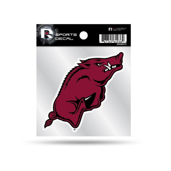 ARKANSAS UNIVERSITY CLEAR BACKER DECAL W/ PRIMARY LOGO (4"X4")