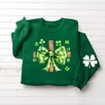 thumbnail image 5 of Maqroz St Patricks Day Sweatshirt Women Cross Green Bow Graphic Crewneck Pullover Religious Irish Holiday Top Casual Green,L, 5 of 5
