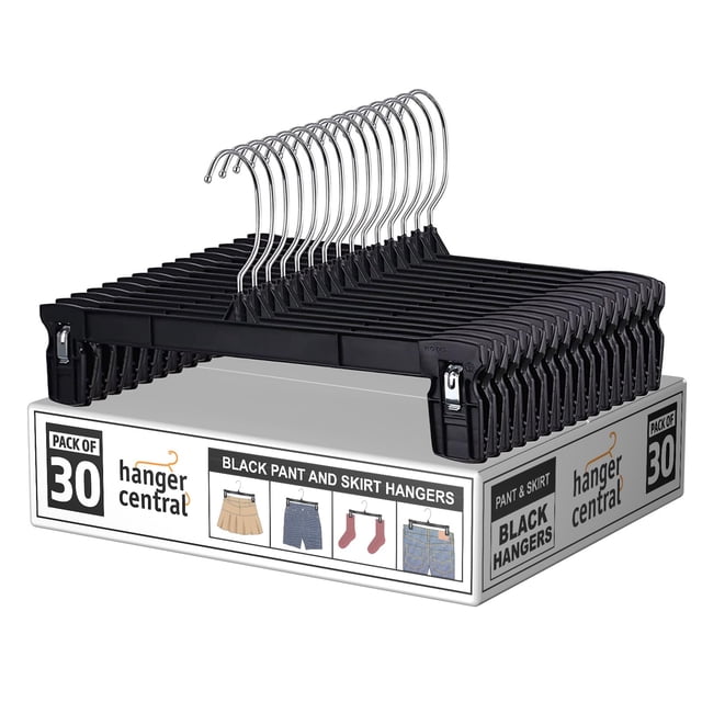Juego de perchas Hanger Central Space Saving 30 unidades, color negro
