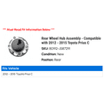 thumbnail image 2 of Rear Wheel Hub Assembly - Compatible with 2012 - 2015 Toyota Prius C 2013 2014, 2 of 2