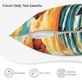 thumbnail image 5 of Haiem Beach Umbrella Sunset Print Velvet Soft Solid Decorative Square Throw Pillow Covers Set with Elegant Piping Christmas Cushion Case for Sofa Bedroom Car-16"x16", 5 of 8