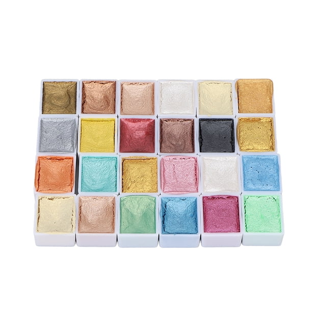 Pintura De Acuarela, Pintura De Acuarela Macarrón Metálica No Tóxica, 24 Piezas De Alto Pigmento Para Escribir Para Pintar Para Manicura