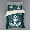 thumbnail image 2 of Ambesonne Anchor Bedding Set 3 Pcs, Hand Drawn Hipster, Twin XL, Dark Blue White, 2 of 3
