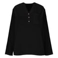 thumbnail image 7 of Womens Blouses Fall 2025 Crop Tops Trendy 3/4 Sleeve Shirts V Neck Cotton White Blouses Dressy Casual, 7 of 7