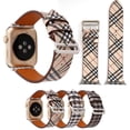 thumbnail image 2 of Correa para Apple Watch Correa de cuero a cuadros de moda para Apple Watch 7-1 Correa de cuero para iWatch 7, 2 of 6
