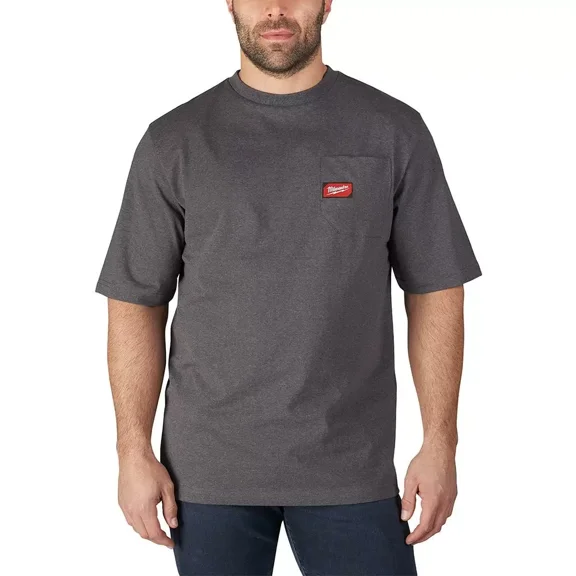 Milwaukee-601G-2X Heavy Duty Gray Pocket Short Sleeve T-Shirt - 2X