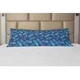 thumbnail image 1 of Modern Body Pillow Case Cover with Zipper, Pineapple Pattern Exotic Fruit in Digital Watercolor Illustration, Decorative Accent Long Pillowcase, Night Blue Turquoise, by Ambesonne, 1 of 1