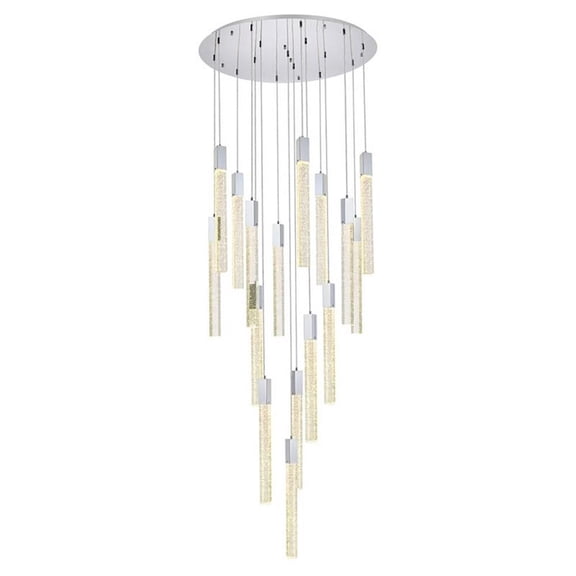 Elegant Lighting Weston 16-Lights Modern Metal and Crystal Pendant in Chrome