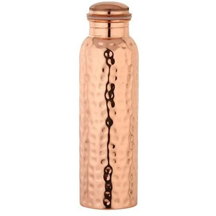 Copper Water Bottle Hammered Joint Free Leak Proof (1000ml) 33.81 oz