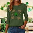 thumbnail image 7 of felwors St Patty's Day Shirt Women 2025 Casual Plus Size 3/4 Sleeve Irish Clover Shirts Funny Saint Patrick's Tunic Tops (Dark Green, L), 7 of 7