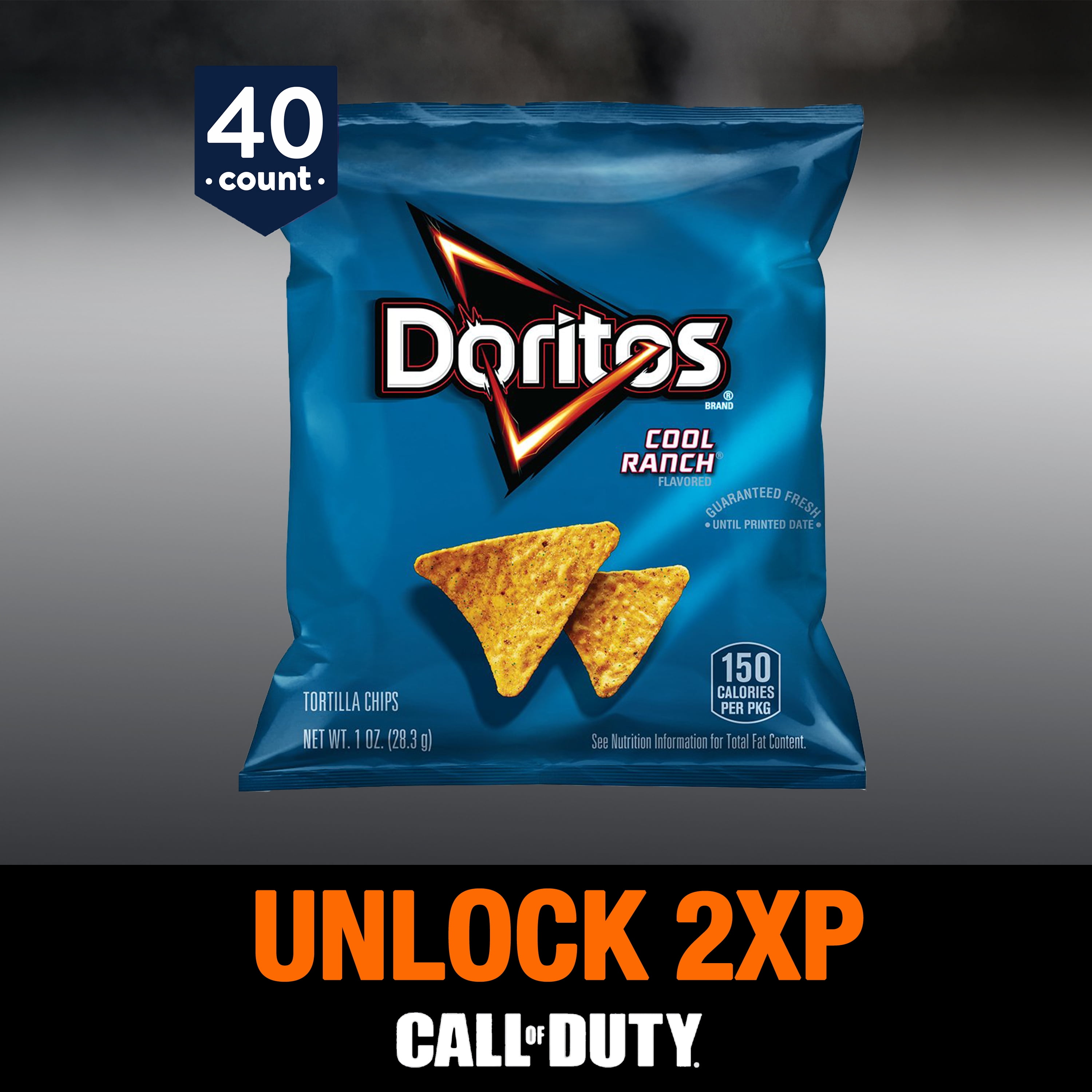 Doritos Tortilla Chips, Cool Ranch, 1 oz Bags, 40 Count