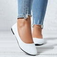 thumbnail image 5 of Ramiter Womens Sole Simple Ballerina Walking Flats Shoes,White, 5 of 6