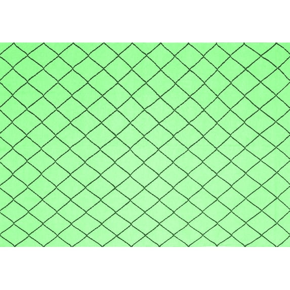 Ahgly Company Indoor Rectangle Solid Emerald Green Modern Area Rugs, 5' x 7'