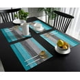 thumbnail image 3 of Placemats Set of 6, Retro Rustic Barn Wood Texture Polyester Stain Resistant Table Mats Washable Placemat Decoration for Kitchen Dining Table Ombre Aqua Blue Gray, 3 of 6