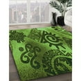 thumbnail image 3 of Ahgly Tapis Rond Lavable en Machine Intérieur Transitionnel Vert Forêt Foncé, 5 Pieds Rond, 3 of 7
