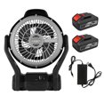 thumbnail image 1 of Graflsoa Ventilateur Industriel 21V à Double Alimentation avec Lumière LED, Batterie 4000mAh, Rotation à 120°, Vitesse Réglable, pour Usage Intérieur/extérieur, Noir, Norme US, 2 Batteries et Chargeur Inclus, 1 of 6