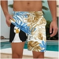 thumbnail image 2 of Taqqpue Men's Swim Trunks Hawaiian Bathing Mesh Lining Suit Swimsuits Casual Summer Elastic Waist Drawstring Beach Shorts with Compression Liner, 2 of 5