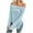 Light Blue, variant on Women's Off Shoulder Knitted Sweater Long Sleeve Side Slit Pullover Tops Sexy Trendy Y2k Aesthetic Clothes S
