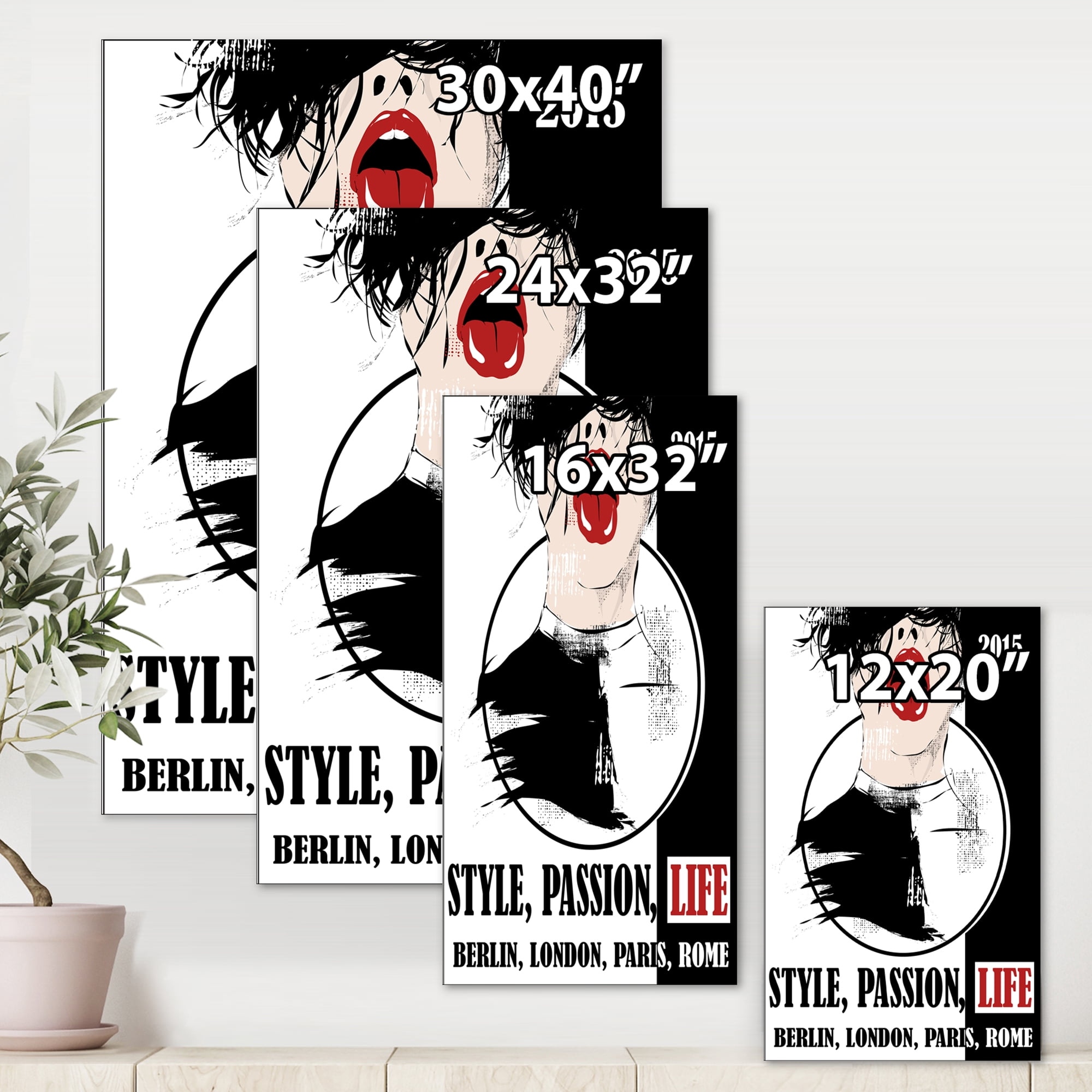 Designart ' Style Passion Life Fashion Woman VIII ' Vintage Canvas Wall Art Print