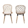 thumbnail image 2 of Baxton Studio Sabelle Brown Teak Wood and Greywashed Rattan Dining Chair, 2 of 9