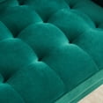 thumbnail image 5 of Mid Century Sofa Velvet Fabric Upholster Couch 71” Modern Futon Bench Loveseat Living Room Sofa with 2 Throw Pillows, Green, 5 of 7