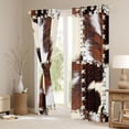 thumbnail image 3 of Homewish Farmhouse Cow Print Boy Girl Black Out Curtains,Geometric Plaid Grid Curtains Pack of 2 (42x63 Each),Animal Print Patchwork Bedroom Curtains,Super Cozy Room Decor, 3 of 6