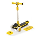 thumbnail image 4 of 3-Wheel Ride On Scooter with Buildable Blocks and PU Flashing Wheels, Folding Kick Scooter with 5 Position Adjustable Height and Footbrake, Thickened Aluminum Portable Scooter for Outdoor, Yellow, 4 of 7