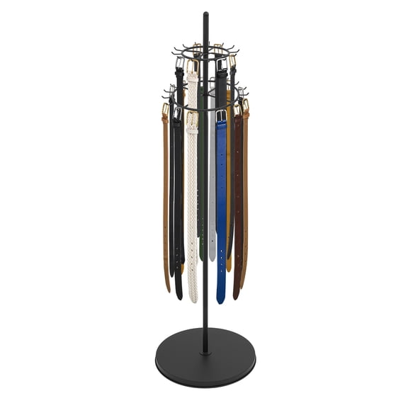 YIYIBYUS Floor Standing Tie Rack, Floor Mounted Belt Hanger, Belt Display Shelf for Boutiques, Clothing Stores, Retail Stores