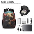 thumbnail image 5 of Goofa Artistic Flower Butterfly Skull Pattern 17in Student Backpack - School, Travel, Work Bookbag -Laptop Backpack,Water Resistant College School Computer Bag, 5 of 6
