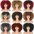 thumbnail image 4 of Dengmore Fashion Wig Curly Hair Explosion High Temperature Silk Rose Mesh Wig Full Head Cover Natural Looking Heat Resistant Fibre Wig for Daily Party Use, 4 of 4