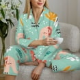 thumbnail image 6 of Yiaed Elephant and Flowers Print Pajamas Women's Long Sleeve Sleepwear Soft Button Down Loungewear Pjs Lounge Set Nightwear Womens Pajama Pants-XX-Large, 6 of 7