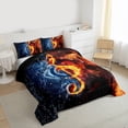 thumbnail image 3 of jejeloiu 3D Music Moldy Full Size Comforter Sets,Orange Blue Bedding Sets For Teens Reversible 3pcs, 3 of 8