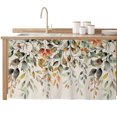 thumbnail image 2 of Orange Green Eucalyptus Leaves Cabinet Curtain 32"Wx55"L,Dustproof Pantry Door Curtain with Self Adhesive Tape,Fall Botanical Rustic Tall Storage Cover Privacy Drape for Bathroom Kitchen Laundry Room, 2 of 9