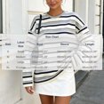 thumbnail image 4 of Azrian Women’s Striped Crewneck Long Sleeve Top,Oversized Long Sleeve Striped Pullover Sizes S-XL, 4 of 6