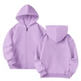 thumbnail image 2 of Tiijoy Girls Athletic Outfits Zip Up Hoodie Wide Leg Sweatpants Sweatsuit, Purple, Sizes 3-14, 2 of 6