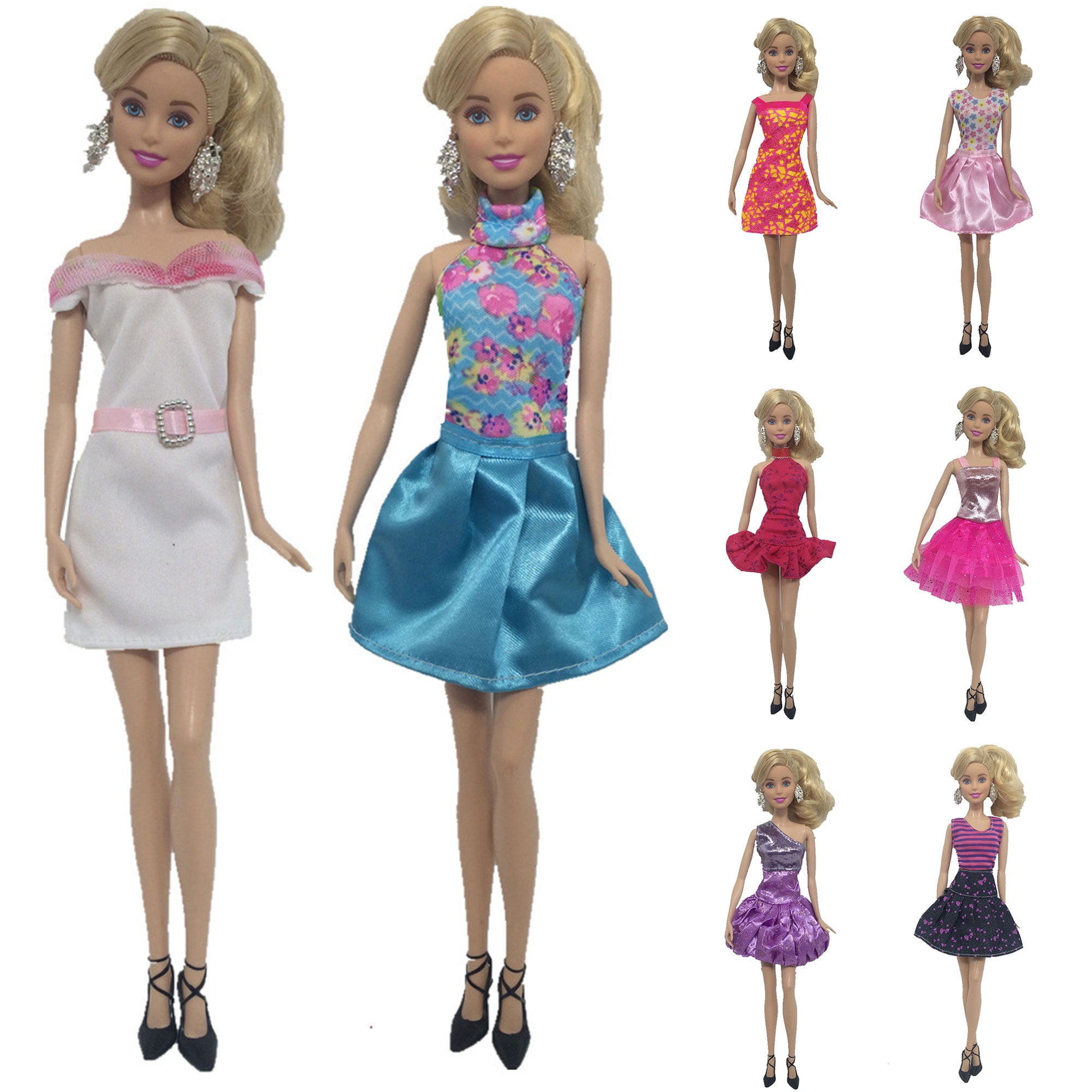 8pcs Exquisite Hand Made Dresses for Barbie Doll Fashion Party Girl