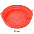 thumbnail image 6 of Sunjoy Tech Round Silicone Fryer Liner Dual Handles Food Grade BPA Free Heat Resistant Dishwasher Safe Reusable Oven Baking Tray Basket Bowl Kitchen Supplies, 6 of 8