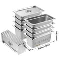 thumbnail image 5 of VEVOR 8 Pack Hotel Pans, 1/3 Size Anti-Jam Steam Pan with Lid, 0.8mm Thick Stainless Steel Steam Table Pan, 6-Inch Deep Commercial Table Pan, Catering Storage Food Pan, for Industrial & Scientific, 5 of 9