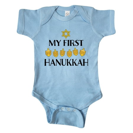 

Inktastic My 1st Hanukkah Dreidels in Gold Gift Baby Boy or Baby Girl Bodysuit