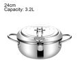 thumbnail image 4 of Inteprter Olla para freír profunda de 2,2/3,2 l, freidora de acero inoxidable, freidora Tempura, sartén para cocina, olla frita con termómetro y tapa Electrodomésticos Grad-24cm Inteprter HA004179-02, 4 of 6