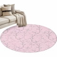thumbnail image 6 of Pink Branches Round Rug 3.3ft Washable Circle Entryway Rugs Non Slip Vintage Art Farmhouse Area Rug Indoor Floor Carpet for Bedroom Kitchen Living Room Home Office Dining Room Nursery, 6 of 8
