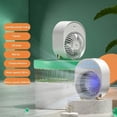 thumbnail image 4 of Mini aire acondicionado, recargable, 3 velocidades, 500 ml, tanque de agua, enfriador de aire evaporativo con temporizador, muesca de aromaterapia, función de pulverización, 4 of 5