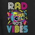 thumbnail image 2 of Rad 90's Vibes Vintage Womens Graphic Long Sleeve T-Shirt, Black, Medium, 2 of 5