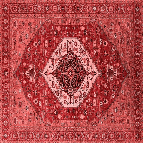 Ahgly Company Indoor Square Persian Red Traditional Area Rugs, 7' Square