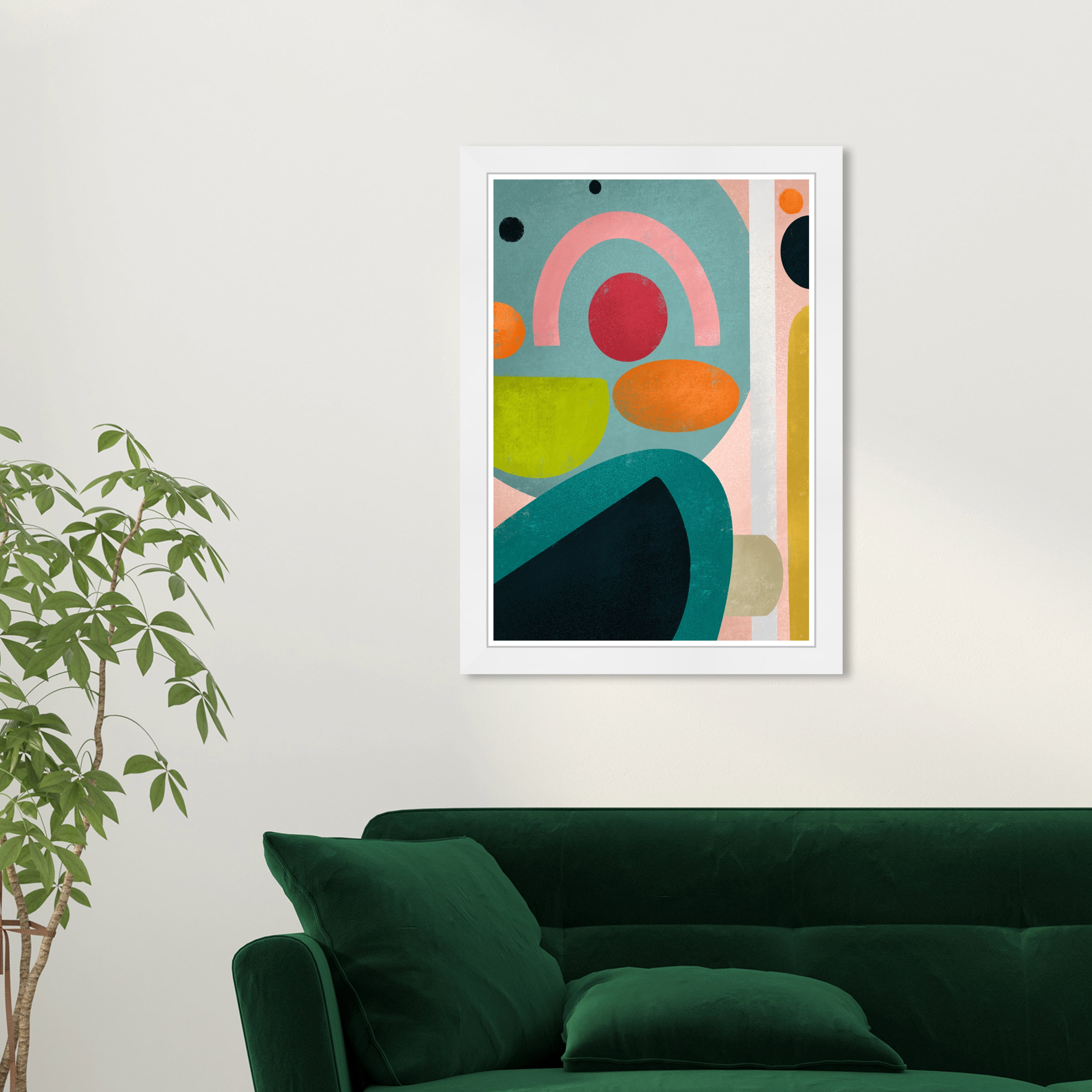Wynwood Studio Prints Bright Fun Abstract Shapes Wall Art Canvas Print Blue Turquoise 13x19
