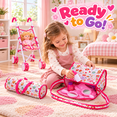 thumbnail image 4 of JoyStone 3-in-1 Baby Doll Stroller Set with 12" Talking Doll, Foldable Stroller, High Chair, Doll Bed, 2 Storage Bags & Feeding Accessories, Doll Care Nursery Playset for Kids, 4 of 8